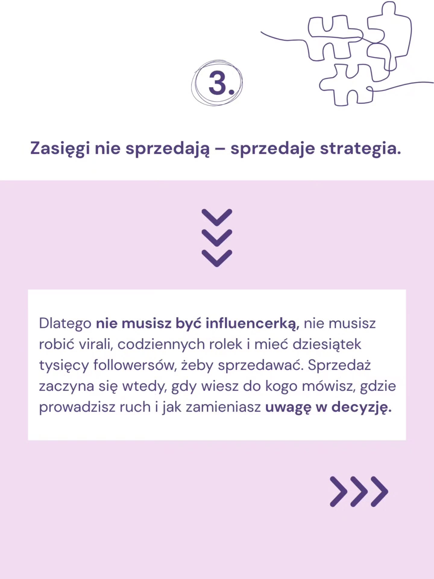 Są takie rzeczy w biznesie online, o których rzadko mówi się głośno🙊Bo nie pasują do narracji o „łatwej wolności”, „viralowych rolkach” i „4-dniowym tygodniu pracy”.A prawda jest mniej instagramowa i dla wielu z nas… dużo bliższa codzienności.👉Nie każdy sukces da się „wypracować checklistą”.👉Nie każda dobra ekspertka musi być influencerką i ogromne zasięgi, by zarabiać świetne pieniądze.👉Nie każdy kryzys czy porażka oznaczają, że robisz coś źle.Coraz częściej widzę, że problemem nie jest brak wiedzy, motywacji czy kompetencji.Problemem jest próba budowania biznesu wyłącznie pod algorytm, kosztem siebie, spokoju i długofalowej strategii.Jeśli Instagram Cię męczy - to nie znak, że się nie nadajesz.To często znak, że czas odzyskać kontrolę i przestać opierać całość na jednym kanale.💬 Napisz w komentarzu jedno słowo, którego najbardziej potrzebujesz w 2026:spokój / plan / klienci / reset / procesyA jeśli jesteś w miejscu, w którym chcesz budować marketing mądrzej, spokojniej i z większą przewidywalnością — zostań tu na dłużej.Będę o tym mówić częściej 💜Magdalena,Twoja przewodniczka po adsach i marketingu ✨