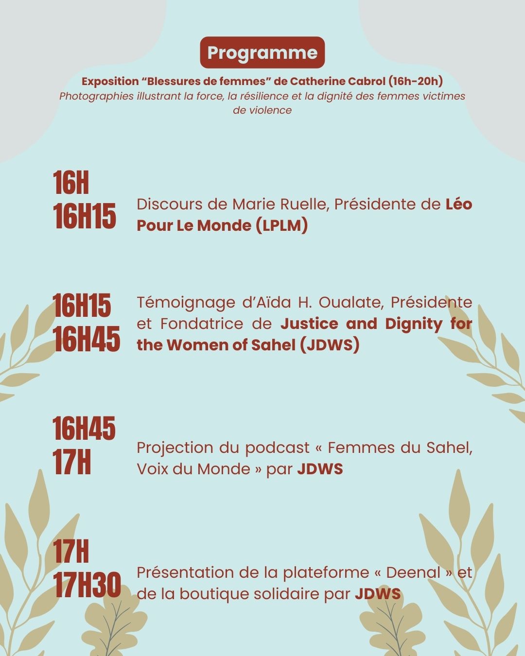 ✋ STOP aux violences basées sur le genre
Le 17 février, Léo Pour le Monde donne rendez-vous à Mérignac pour un événement de sensibilisation et de réflexion autour des violences basées sur le genre.
🔔 Au programme : témoignages, exposition photographique, podcasts et projections, atelier philo ouvert à toutes et tous, performance artistique.
📅 Mardi 17 février 2026
⏰ 16h – 20h
📍 Maison des Associations de Mérignac
Parce que parler, comprendre et agir sont déjà des formes de résistance.
Inscription vivement conseillée : retrouvez le lien en bio
#StopVBG #ViolencesBaséesSurLeGenre #Égalité #DroitsDesFemmes #Solidarité #LéoPourLeMonde #Mérignac