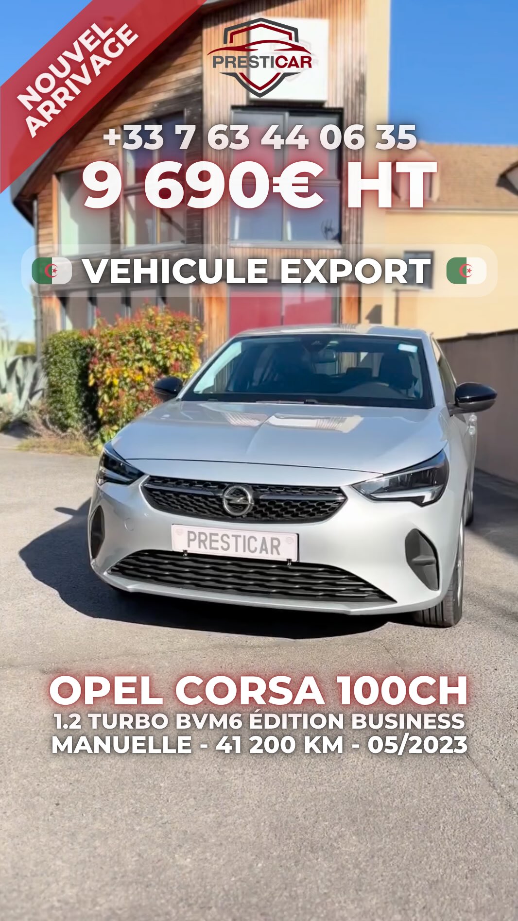 🔥 SPÉCIAL PROMO EXPORT 🔥
🚗 OPEL CORSA 1.2 TURBO 100CH
📅 05/2023
📍 41 200 km
⚙️ Boîte manuelle
💰 9 690€ HT
⏳ Véhicule -3 ans
Un prix choc pour un véhicule récent, pour export Algérie 🇩🇿
Disponible immédiatement chez PRESTICAR.
Nous gérons toutes les démarches administratives de A à Z pour simplifier votre achat.
📞 +33 7 63 44 06 35 (Discuter directement avec nous sur WhatsApp)
#presticar #export #dz #opel #algeria